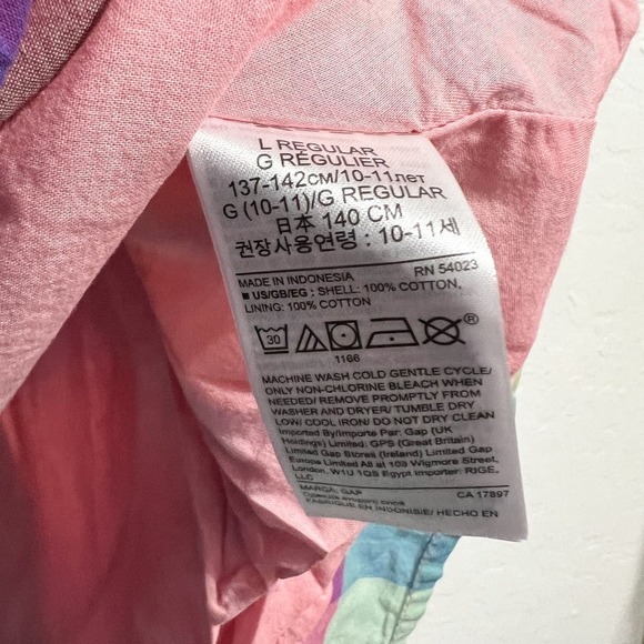 GAP KIDS Summer Spring Plaid Cotton Skirt Girls Large Pink Green Blue - Picture 3 of 5